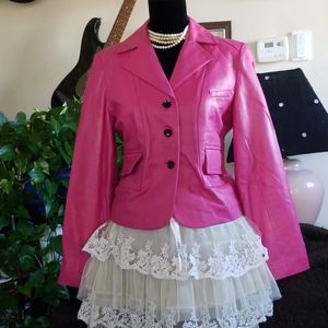 SOLD!!!  Pink Genuine Leather, Sz 8,  NWT